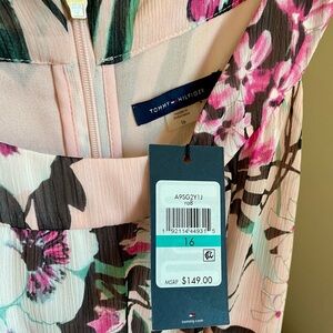 Tommy Hilfiger Floral Dress in Pink and Black